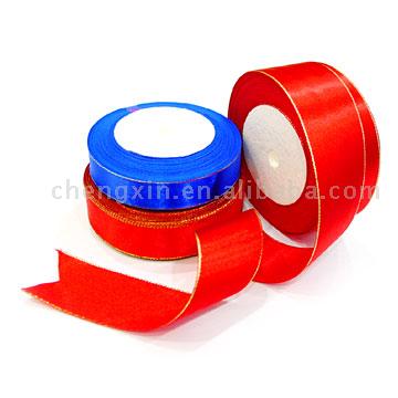 Satin Ribbon With Gold and Silver Edges